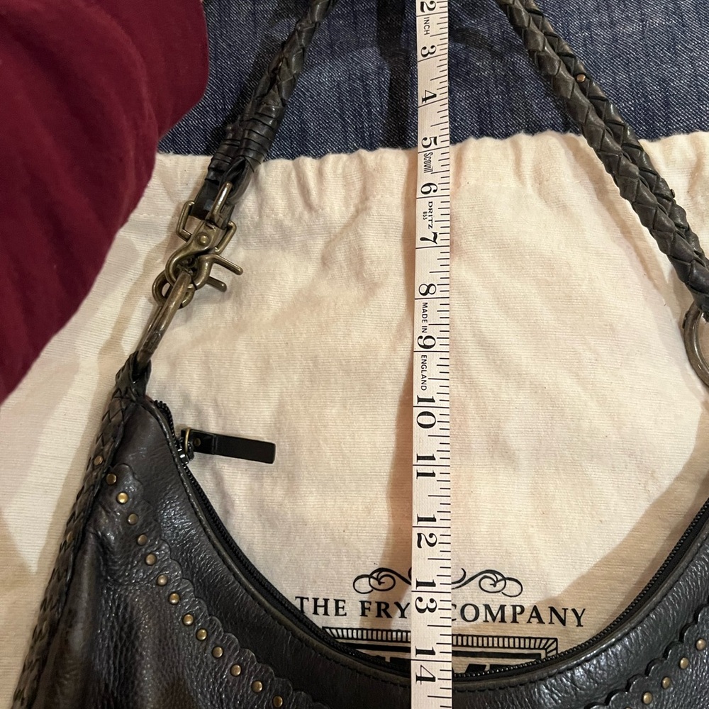 Black Leather Fringe Hobo Bag - Picture 7 of 16